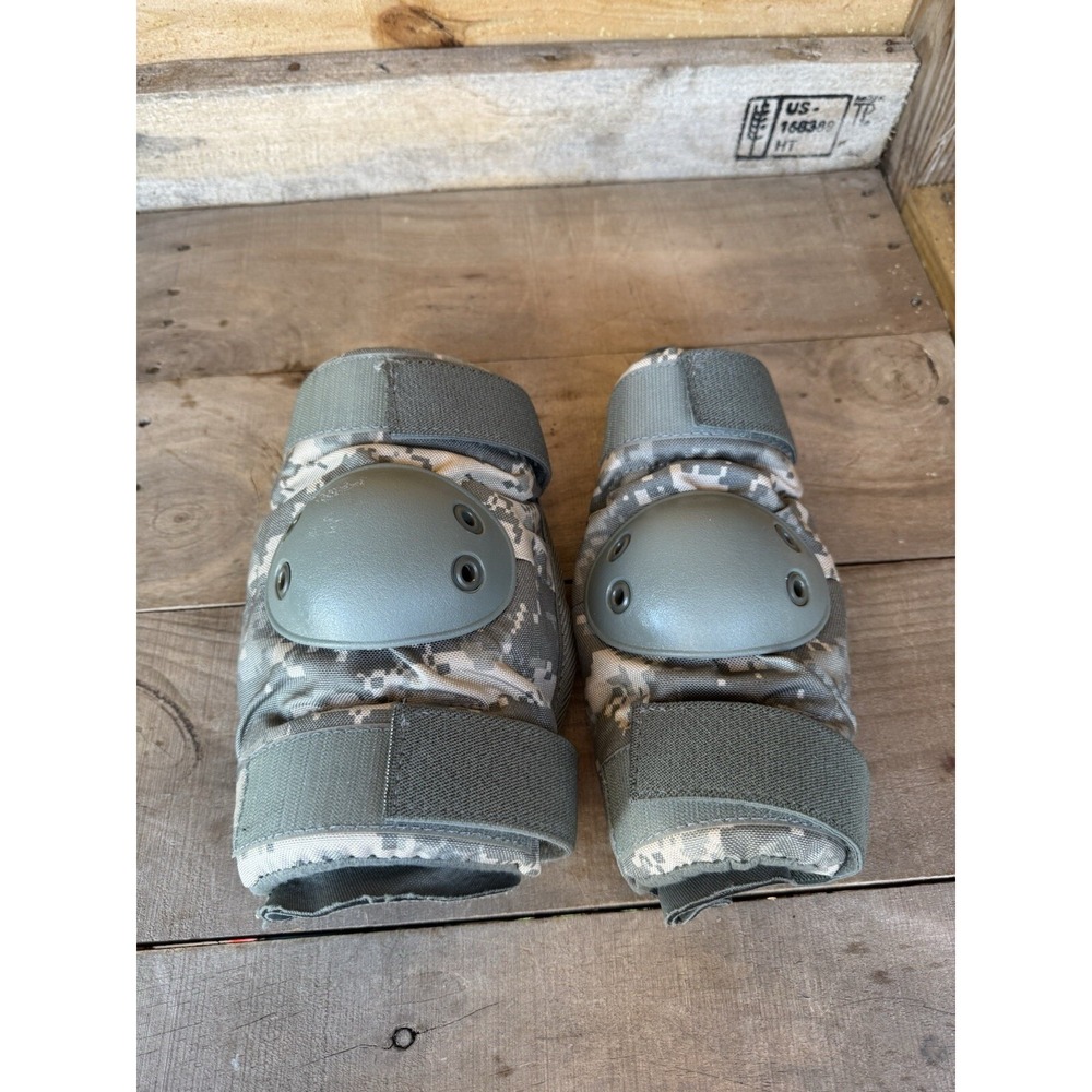 USGI ARMY MILITARY BIJAN DIGITAL CAMO‎ TACTICAL ELBOW PADS -Sm AND KNEE PADS-Med